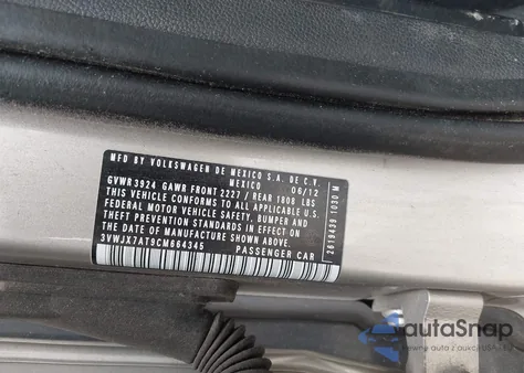 2012 Volkswagen Beetle 2.5L из США, поврежденный, VIN 3VWJX7AT9CM664345